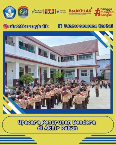 Siswa dan Guru Kelas Siang Tunjukkan Dedikasi Tinggi dalam Upacara Penurunan Bendera