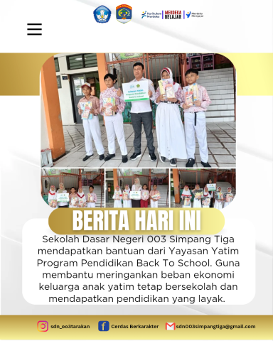 Siswa/i SDN 003 Simpang Tiga Mendapatkan Bantuan dari Yayasan Anak Yatim Kota Tarakan