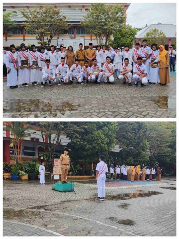 Kepala dinas DP3 AP2KB Kota Tarakan menjadi Pembina Upacara di SMP Negeri 2 Tarakan